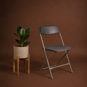 Modern Lightweight Durable Portable Comfortable Flat Back <b>Plastic</b> Folding Chair Gray Outdoor for School & Park Use - Product Image 1