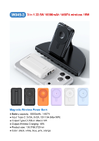 Chargeur sans fil magnétique portable 10000mAh Batterie Li-Polymère 15W Entrée Type-C Bureau Chevet Table de nuit Dortoir Maison Bureau