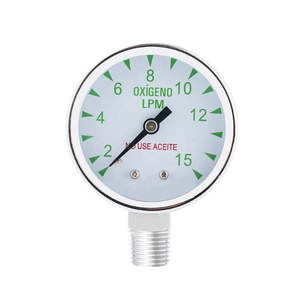 O2 Medidor Medical <span class=keywords><strong>Oxygen</strong></span> <span class=keywords><strong>Pressure</strong></span> <span class=keywords><strong>Gauge</strong></span> 2.0 ''50mm 0-15LPM para Medical <span class=keywords><strong>Oxygen</strong></span> Regulador Chrome Galvanizado Caso Lower Mount - Product Image 2