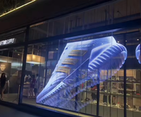 Film LED holographique 3D transparent flexible pour publicité, écran LED mince pour vitrine en verre