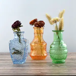 Маленькие вазы для цветов, вазы из прозрачного стекла для центральных предметов, вазы для мини-бутона оптом, свадебные украшения в деревенском стиле