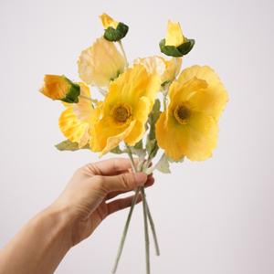 Flor de Amapola Artificial de Tacto Real en Color <span class=keywords><strong>Rosa</strong></span> y Blanco a Precio de Fábrica para Centros de Mesa en el Hogar, Decoración de Bodas - Product Image 3