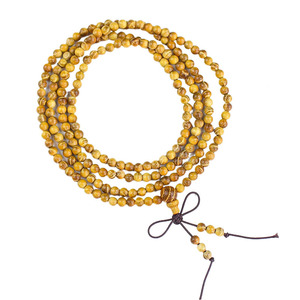 Golden Sandalwood <b>Bracelet</b> 216 Beads 4Mm Mini Ethnic Style Buddhist Prayer Beads Mulberry Wood Unisex Cultural Jewelry - Product Image 3