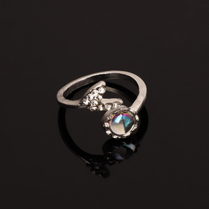 Anillo con Forma de Cola de Pez con Cuarzo Arcoíris, Plata 925, para Mujer, Uso Diario - Product Image 3