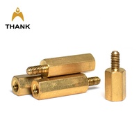 Entretoises filetées mâles-femelles en laiton hexagonal à surface lisse, tailles personnalisées M2-M8, pour PCB, norme ISO, longueur 15 mm
