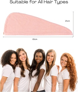 <span class=keywords><strong>Microfibre</strong></span> de haute qualité Super absorbant torsion séchage des cheveux Turban Wrap serviette douce éponge maison bain Salon utilisation disponible en gros - Product Image 2