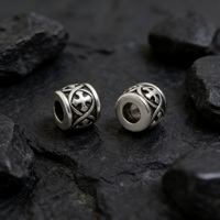 Perles cylindriques en forme de croix punk, perles intercalaires rétro or/argent vieilli pour bracelet homme, fournitures de fabrication de bijoux DIY en gros