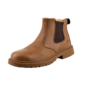 Chaussures de sécurité robustes pour hommes, fabriquées en usine, avec embout en acier, tige en microfibre imperméable et antidérapante, et semelle en caoutchouc. - Product Image 1