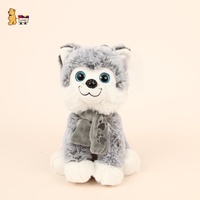 Peluche Husky Kawaii en tissu de coton ODM personnalisable super doux, mini cadeau d'anniversaire, grande taille, dessin animé mignon en flanelle plastique