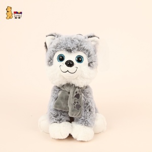 Peluche Husky Kawaii en tissu de <span class=keywords><strong>coton</strong></span> ODM personnalisable super doux, mini cadeau d'anniversaire, grande taille, dessin animé mignon en flanelle plastique - Product Image 2
