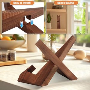 Support de présentation de livre de <span class=keywords><strong>cuisine</strong></span> <span class=keywords><strong>en</strong></span> <span class=keywords><strong>bois</strong></span> - Réglable, pliable, design rustique <span class=keywords><strong>en</strong></span> <span class=keywords><strong>bois</strong></span>, parfait <span class=keywords><strong>pour</strong></span> les comptoirs de <span class=keywords><strong>cuisine</strong></span>, les tablettes - Product Image 4