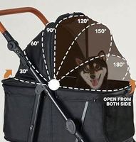 Poussette pour animaux de compagnie, échantillon gratuit, pour chiens jusqu'à 66 lbs, poignée réglable, capote 180°, 4 roues pour chiens et chats de taille moyenne/grande
