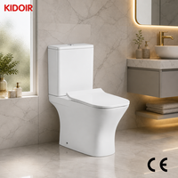 WC en céramique de qualité commerciale, deux pièces, chasse d'eau Tornado, à montage mural, avec siège UF à fermeture douce, certifié CE, pour projets hôteliers