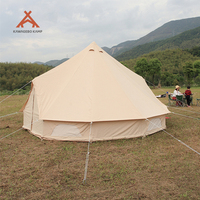 Carpa de campaña Kawagebo Kamp (KK) de 13.1 pies, para 2-6 personas, de poliéster y algodón, tipo yurta, para las cuatro estaciones, tipo tienda de campaña de lona.