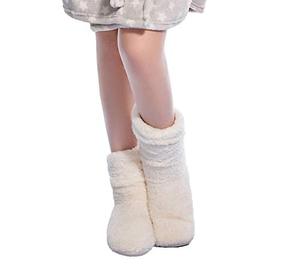 <span class=keywords><strong>Chaussons</strong></span> pour femmes pantoufles intérieur Super doux chaud confortable flou doublé pantoufles bottes avec chaussettes antidérapantes - Product Image 5