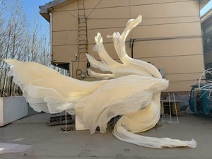 High-end Handmade Giant Silk Organza Art Installation Organza Large Flower Floral Decoration Wedding <strong>Stage</strong> Layout <strong>Props</strong> - Product Image 6