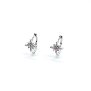 Pendientes de Clip Zhenlu Star, Aleación de Cobre con Incrustaciones de Circonio, Joyería de Moda para Fiestas, Diseño de Ocho Puntas - Product Image 5