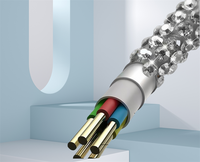 Kabel Pengisian Cepat BWVV OEM Tipe-C USB 2.0 60W 3A Berhias Berlian Imitasi dengan Selubung PVC dan Desain Berkilau
