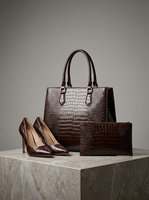 Cuir synthétique PU texturé alligator recyclé GRS de qualité supérieure pour accessoires de mode 2026