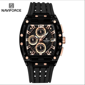 NAVIFORCE 7105 Hombres Relojes actuales Reloj de cuarzo cronógrafo resistente al agua original con caja de plástico Fabricación de reloj de pulsera personalizado - Product Image 1