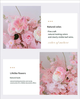 Ensemble de décoration murale en fleurs artificielles roses pour l'affichage en magasin, la décoration d'événements de mariage