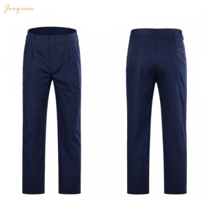 <span class=keywords><strong>Pantalon</strong></span> décontracté pour homme Jieqian, 65% coton, 35% polyester, 260 g/m², bleu marine, pour le travail, les voyages, le golf, vente en gros - Product Image 4