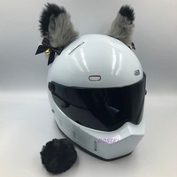 Accessoires de modification d'oreilles en peluche de luxe personnalisés pour casques intégraux de motos, vélos électriques et scooters