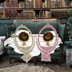 Espejo de maquillaje de plástico de escritorio de doble cara Retro Vintage de lujo diseño personalizado con etiquetado de <span class=keywords><strong>tocador</strong></span> cosmético de belleza - Product Image 3