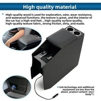 Boîte de rangement pour console Nissan NV200 - Modèle taomu-box - Bois et simili cuir - Interface USB LED - Rangement facile