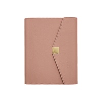Ensemble de cahiers en cuir végétalien rechargeables mignons personnalisés à feuilles mobiles A5 Journal de luxe Agenda 2024 6 trous classeur rose avec stylo
