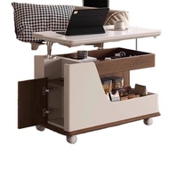 Table basse moderne en panneaux de bois, extensible et mobile avec fonction chariot élévateur, table d'appoint de canapé pour salon, mobilier de maison