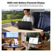 Moniteur portable sans fil IPS 15,6 pouces 60 Hz, écran d'ordinateur avec batterie, 100 % sRGB, 1920x1080, écran d'extension pour PC et téléphone