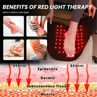 OEM ODM 660nm 850nm Terapi Cahaya Merah Wrap Mode Pulsa Perangkat Tanpa Kabel Isi Ulang yang Dapat Dipakai untuk Kaki