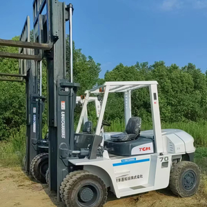 Chariot élévateur électrique d'occasion TCM <span class=keywords><strong>FD70</strong></span> 7 tonnes, quatre roues motrices, tout-terrain, hauteur de levage de 3 mètres - Product Image 1