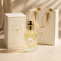 Vente flash - Flacon de parfum rond de 50 ml, 100 ml, 30 ml, flacon de parfum vide avec emballage boîte et couvercle doré, étiquette métallique personnalisée