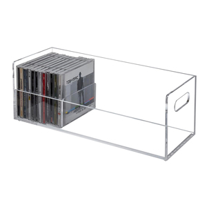 Bespoke xách tay rõ ràng Acrylic Stackable <span class=keywords><strong>CD</strong></span> chủ hiển thị khay với cutout xử lý nhỏ gọn Disco tổ chức - Product Image 1