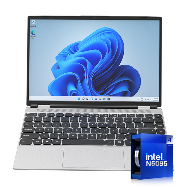 Hot Sale 14-inch Cheap Laptop Computer Intel N5095 Portable Computer 128G 256G 512G1TB 2TB SSD Optional 4500mAh High Endurance