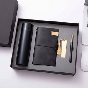 High Quality logo Print Beauty Vintage Leather Notebook with Vacuum <b>Cup</b> Pen and Bookmark for Luxury Promotion Business Gift Set - Product Image 1