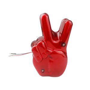 Vintage <span class=keywords><strong>Cafe</strong></span> Racer motocicleta mano Victoria 12V LED luz roja lámpara de freno señal de la paz luz trasera para Harley Chopper Bobber Scrambler - Product Image 1