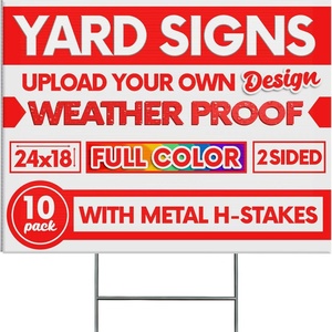 Outdoor <b>Waterproof</b> H Stake Yard Signs PP Corrugated Plastic Signs Yard Sign Roc Xie - Product Image 1