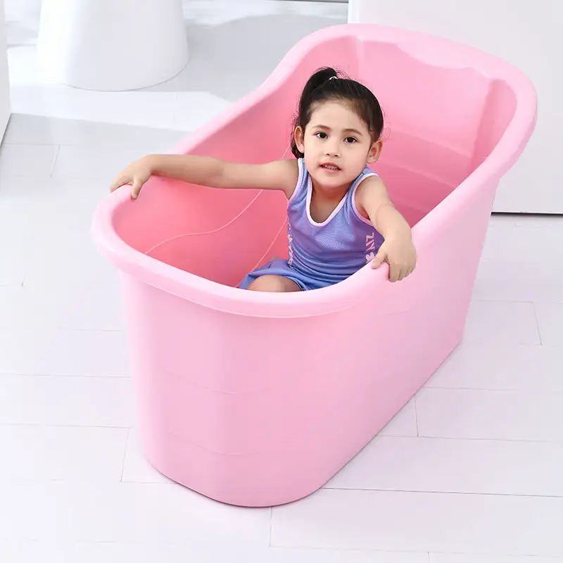 Nuova vasca da bagno portatile in plastica portatile colorata di grandi dimensioni per bambini