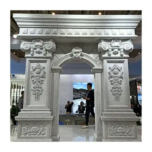 Müşteriler için özelleştirilmiş beyaz granit kapı heykel