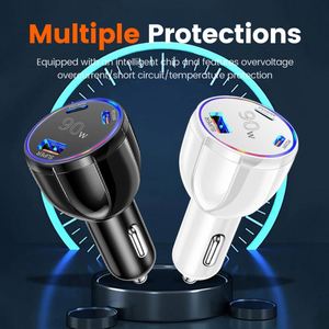 90W USB+2PD Magnetic Fireproof Car Charger Three-Port Fast Mobile Charger for Vehicles - Product Image 1