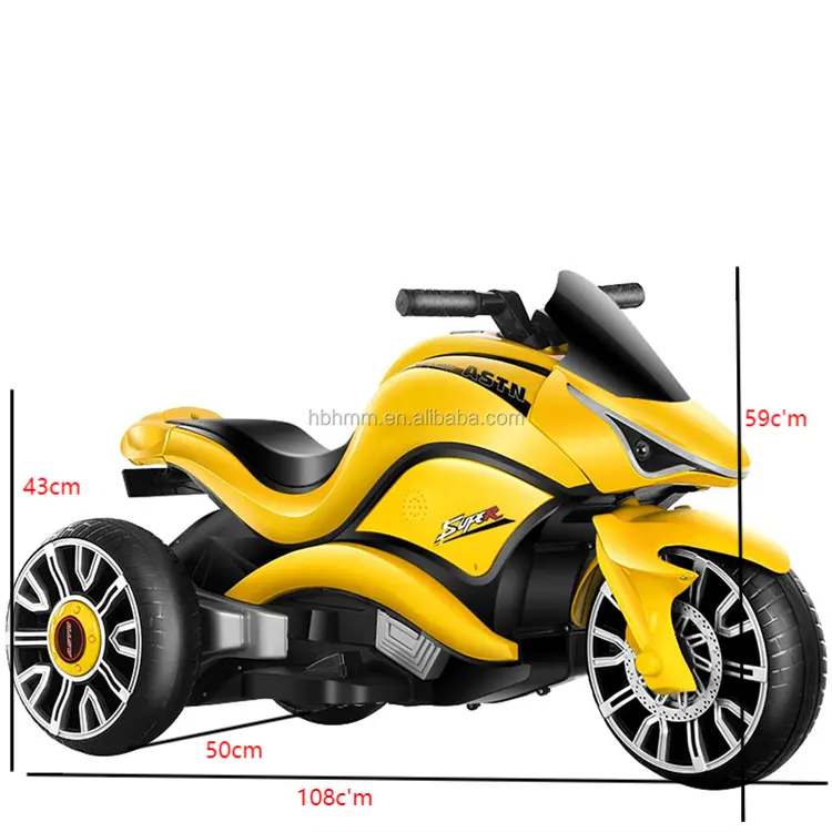Sepeda Motor Anak-anak Elektrik Isi Ulang 3 Roda Mengendarai Mobil untuk Anak Usia 5 Sampai 13 Tahun Baterai Plastik Uniseks 102009E