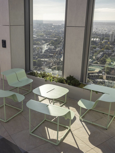 Ensemble <span class=keywords><strong>table</strong></span> et chaises pliantes d'extérieur en alliage d'aluminium moderne, couleur vive, pour café, cour, terrasse et salon - Product Image 6