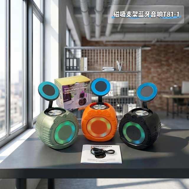 New Fashion Speaker Magnetic Stand Wireless Charging Phone Holder and Speaker Charging Three -in -one