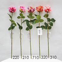 Rose artificielle en soie à tige unique, fleur de rose en tissu au toucher réel, rose rouge rose blanche artificielle pour la décoration de mariage et de la maison