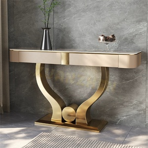Muebles de sala de estar Xuanzhen, mesas de <span class=keywords><strong>consola</strong></span> de mármol dorado, mesa de sala de estar, mesas de entrada modernas de lujo, consolas <span class=keywords><strong>con</strong></span> <span class=keywords><strong>cajones</strong></span> - Product Image 3