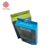 Boîte en carton personnalisée avec trou de suspension, fenêtre transparente en PET et insert blister, emballage de vente au détail pour accessoires de chargeur de téléphone