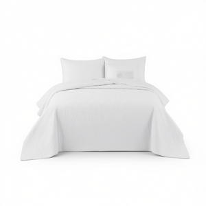 Juego de Cubrecamas Reversibles Completos Blancos 100% Poliéster, Cubrecama Estilo Confort para Ropa de Cama - Product Image 1